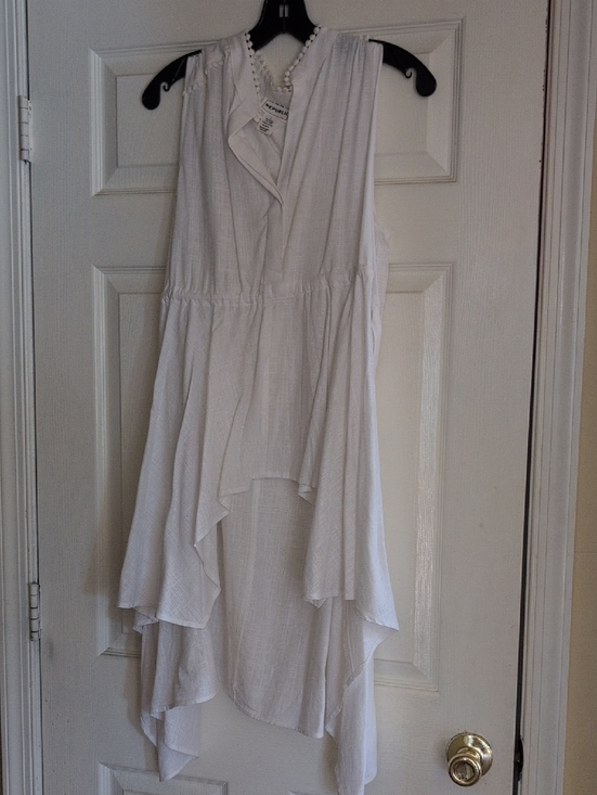 For The Republic Tops - For The Republic White Sleeveless Draped Tunic Top
